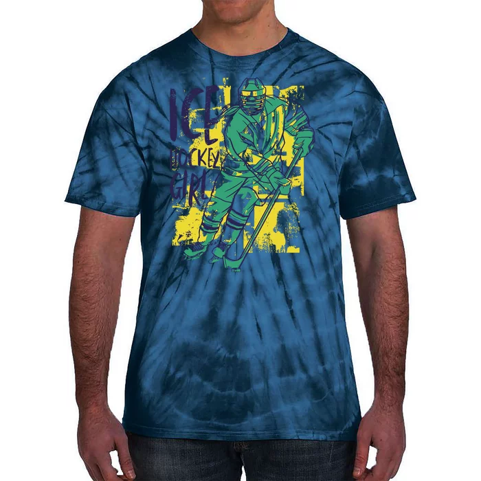 Ice Hockey Girl Tie-Dye T-Shirt