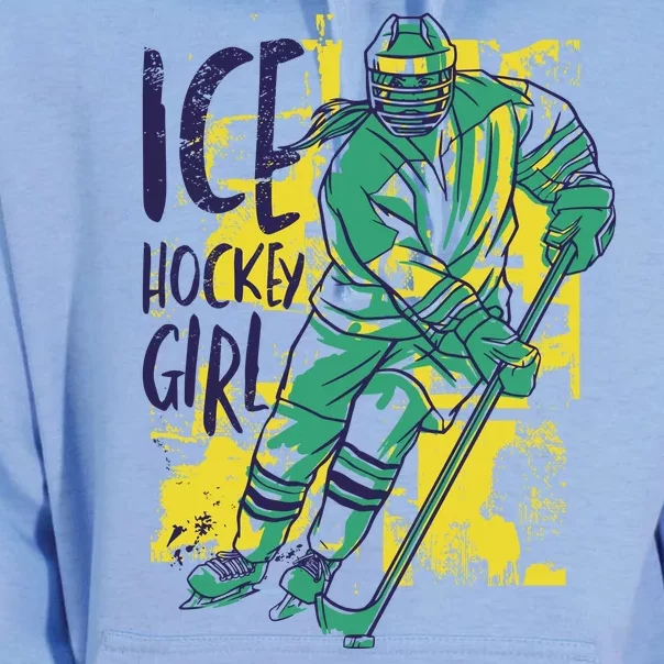 Ice Hockey Girl Unisex Surf Hoodie