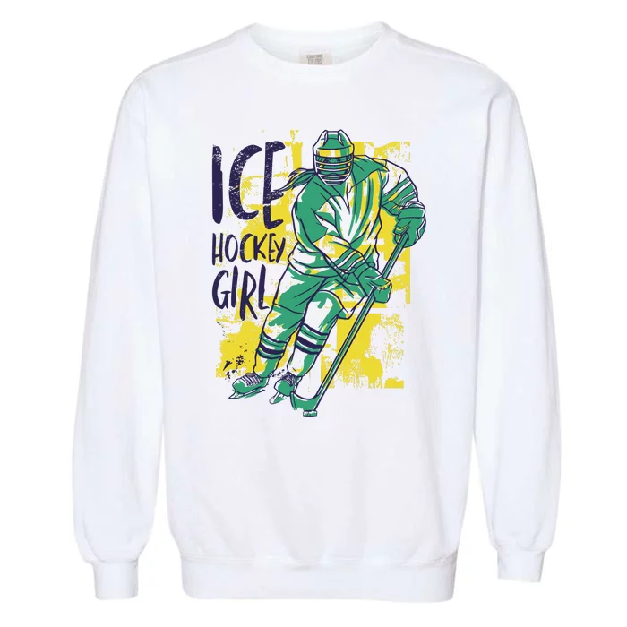 Ice Hockey Girl Garment-Dyed Sweatshirt