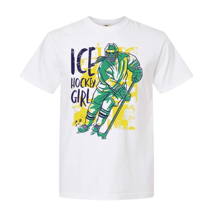 Ice Hockey Girl Garment-Dyed Heavyweight T-Shirt