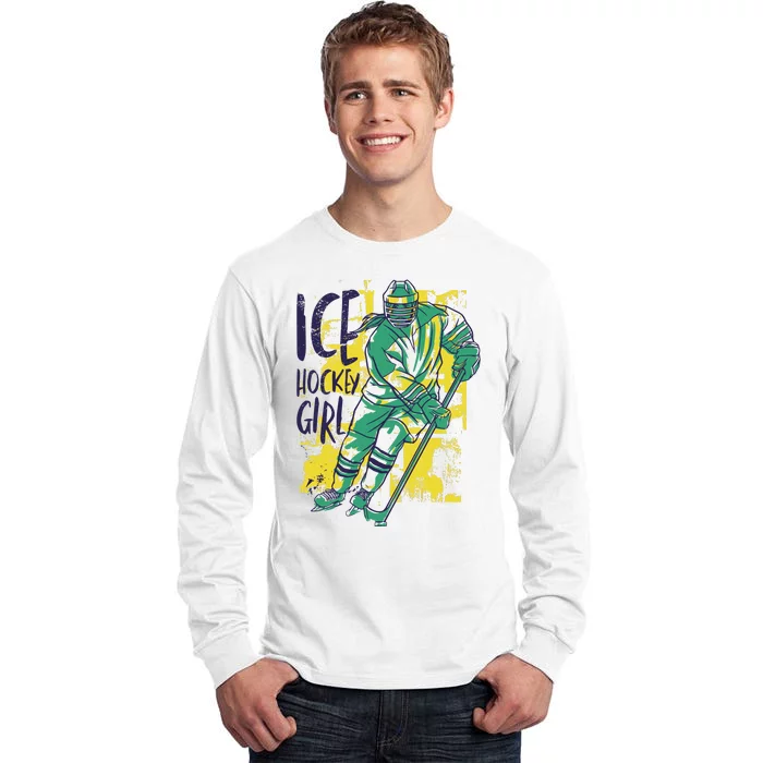 Ice Hockey Girl Tall Long Sleeve T-Shirt