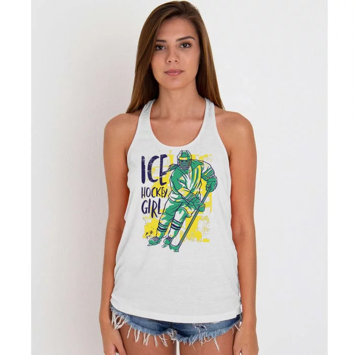 Ice Hockey Girl Women's Knotted Racerback Tank