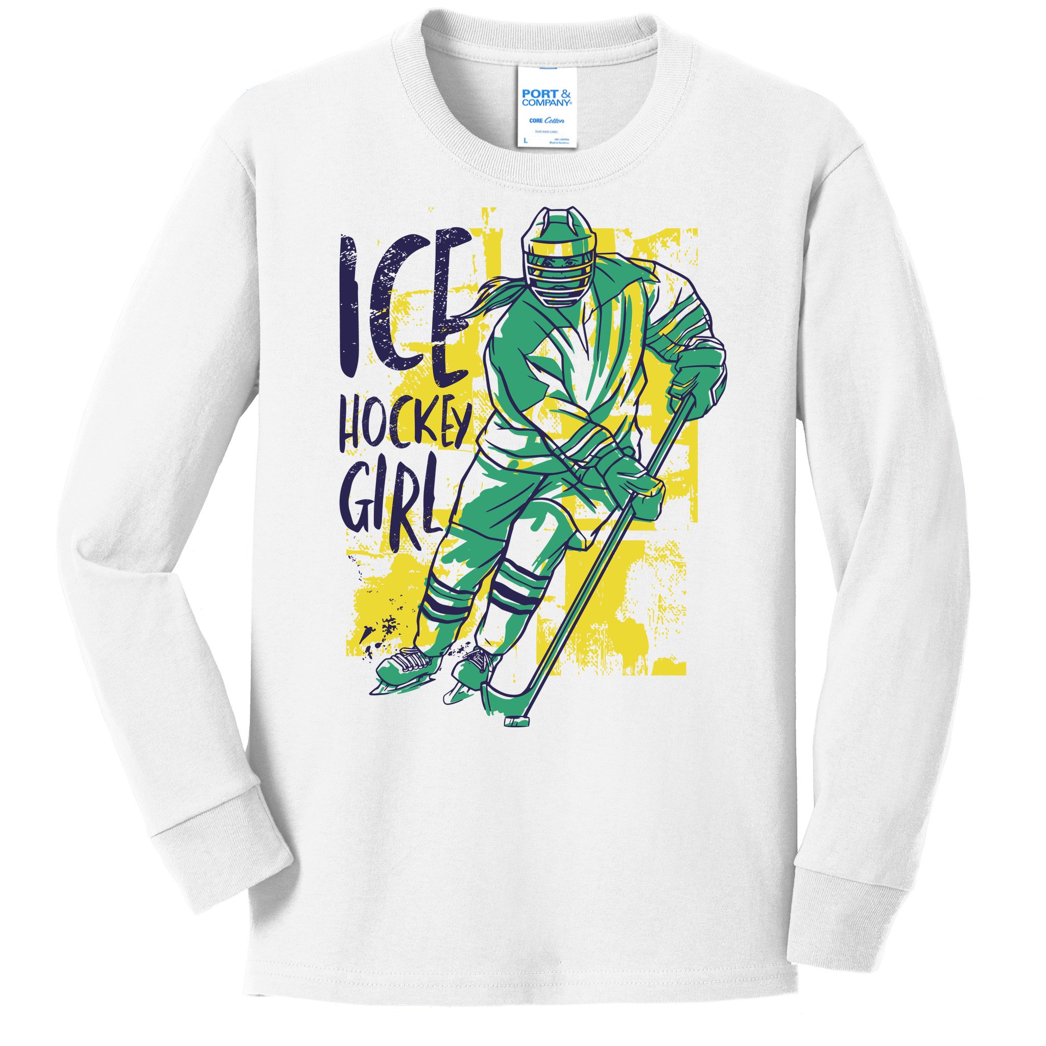 Boys Long Sleeve Hockey Graphic Tee