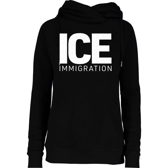 ICE Immigration Womens Funnel Neck Pullover Hood