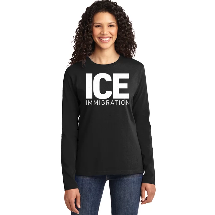 ICE Immigration Ladies Long Sleeve Shirt