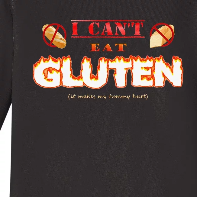 I Cant Eat Gluten It Makes My Tummy Hurt Baby Long Sleeve Bodysuit