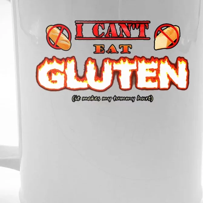 I CanT Eat Gluten It Makes My Tummy Hurt Front & Back Beer Stein