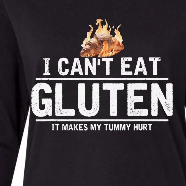 I Can't Eat Gluten It Makes My Tummy Hurt Gluten Intolerance Womens Cotton Relaxed Long Sleeve T-Shirt