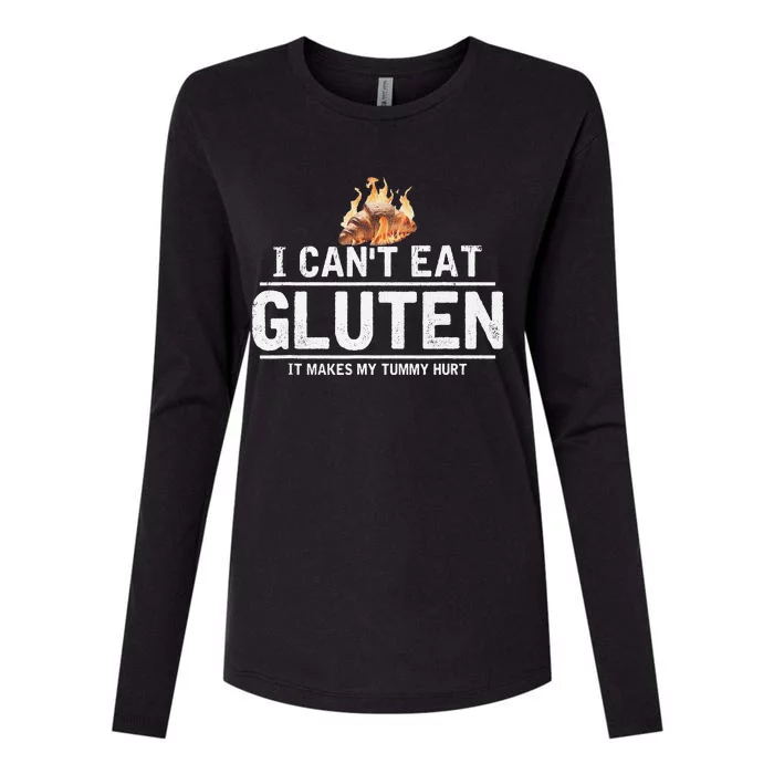 I Can't Eat Gluten It Makes My Tummy Hurt Gluten Intolerance Womens Cotton Relaxed Long Sleeve T-Shirt