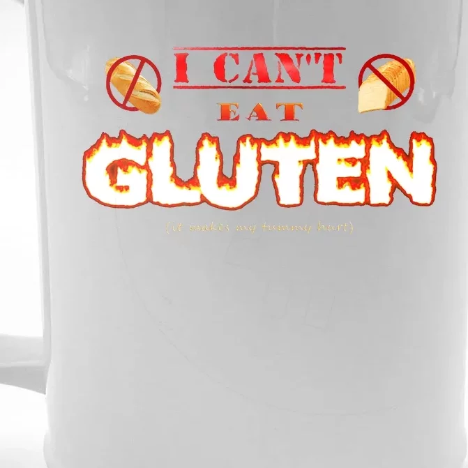 I Cant Eat Gluten It Makes My Tummy Hurt Front & Back Beer Stein