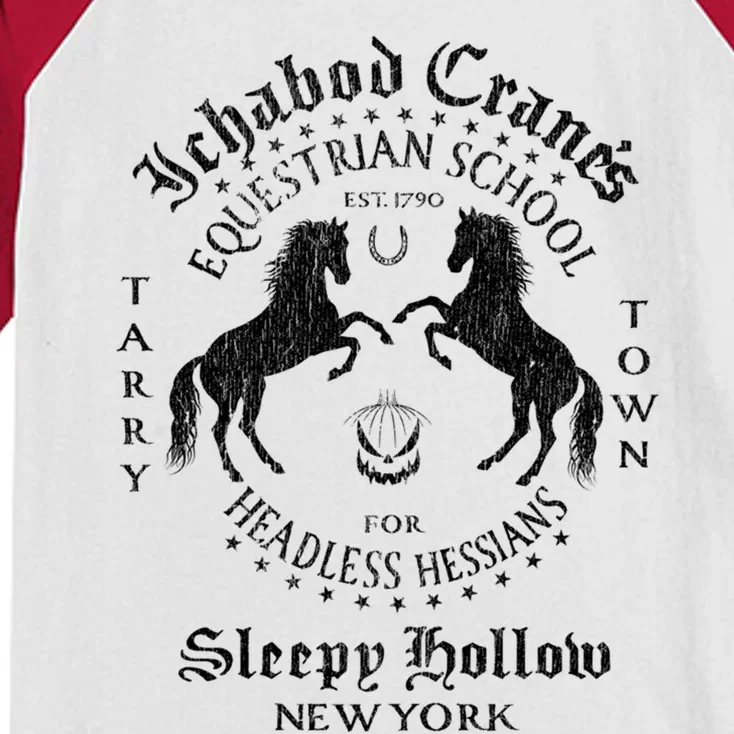 Ichabod Crane Equestrian School Sleepy Hollow Cool Gift Kids Colorblock Raglan Jersey