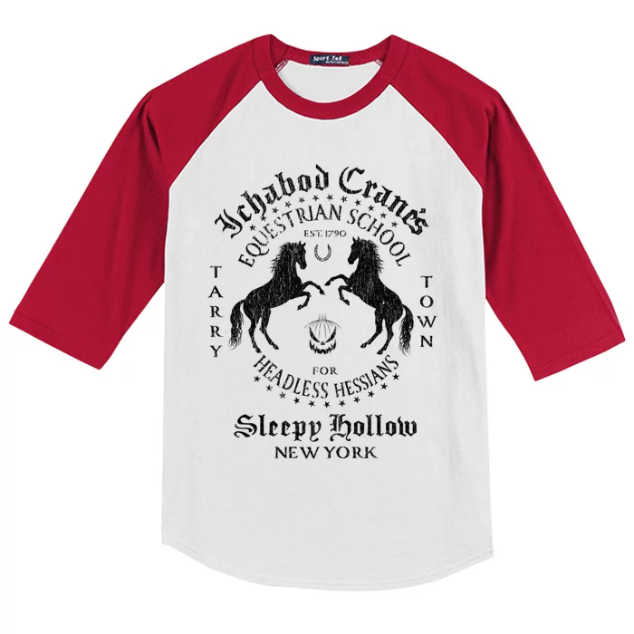 Ichabod Crane Equestrian School Sleepy Hollow Cool Gift Kids Colorblock Raglan Jersey