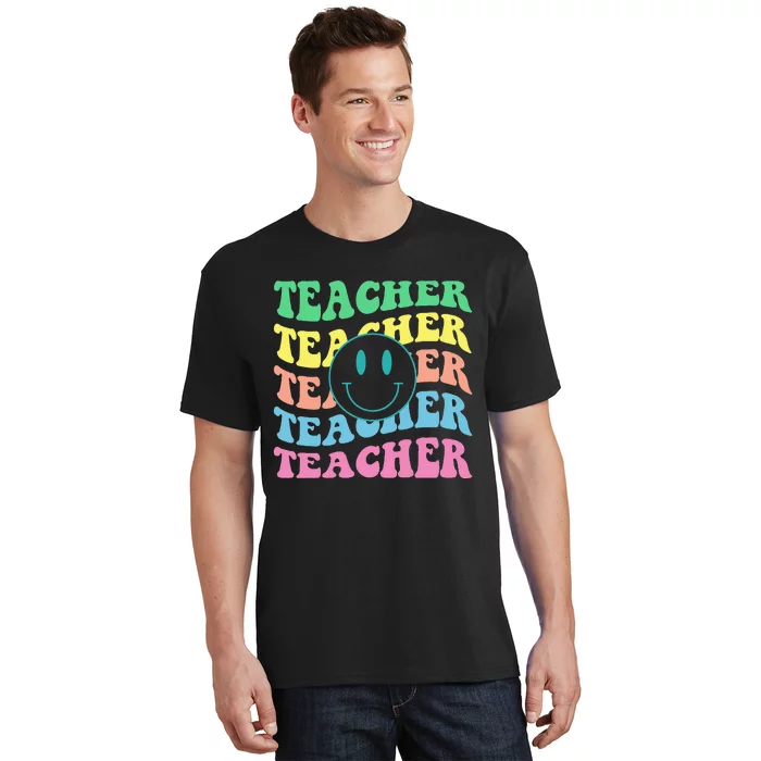 Inspirational Colorful Elementary School Retro Teacher T-Shirt