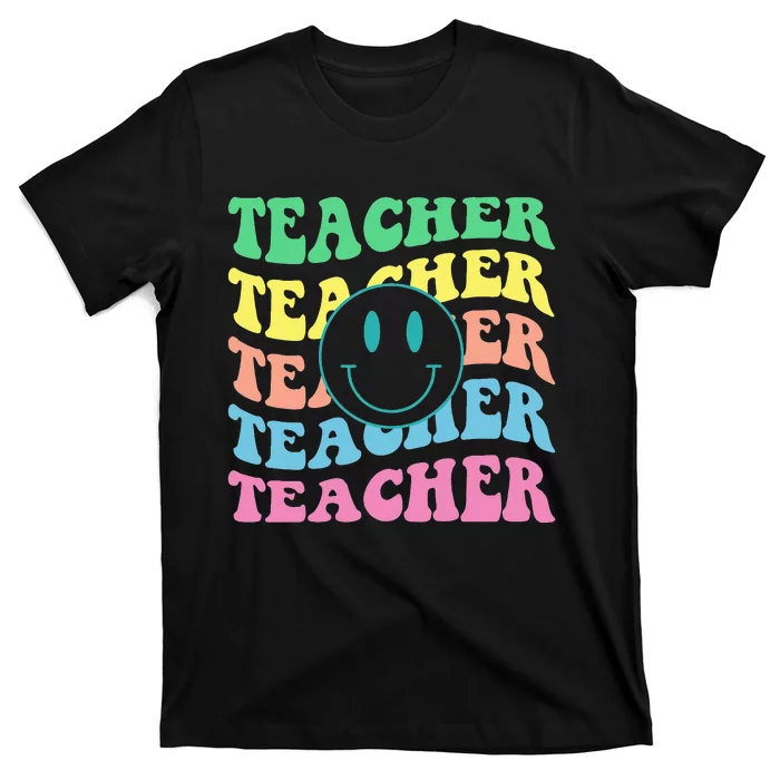 Inspirational Colorful Elementary School Retro Teacher T-Shirt