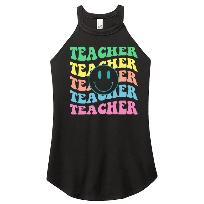 Inspirational Colorful Elementary School Retro Teacher Women’s Perfect Tri Rocker Tank