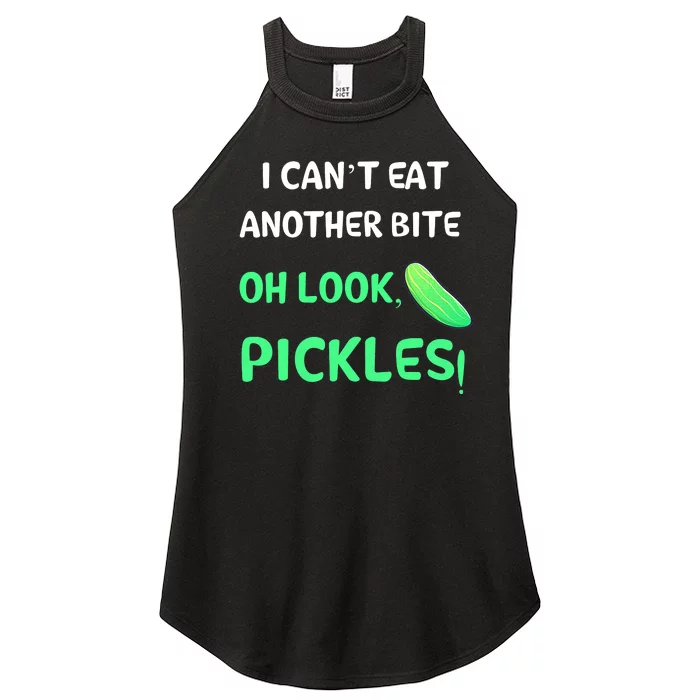 I Can't Eat Another Bite Oh Look PICKLES Funny Thanksgiving Women’s Perfect Tri Rocker Tank