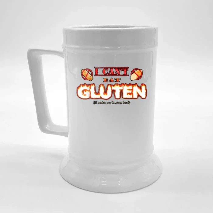 I Can't Eat Gluten It Makes My Tummy Hurt Apparel Front & Back Beer Stein