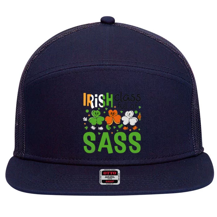 Irish Class Full Of Sass 7 Panel Mesh Trucker Snapback Hat