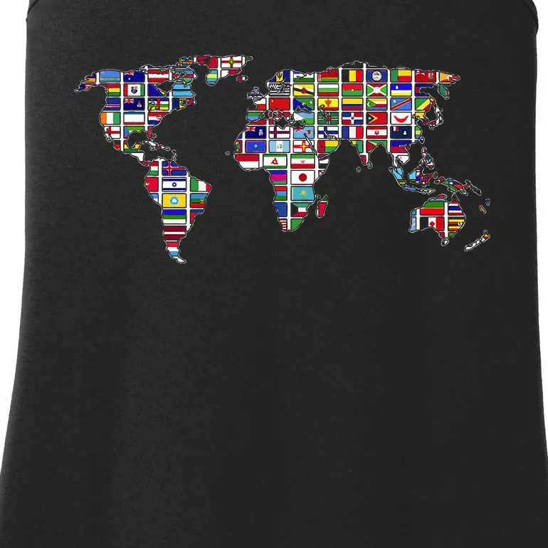 International Country Flags Traveling Countries World Flags Ladies Essential Tank