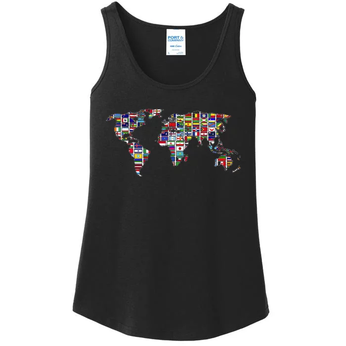 International Country Flags Traveling Countries World Flags Ladies Essential Tank