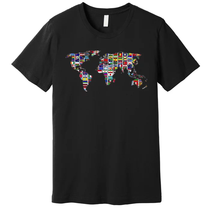 International Country Flags Traveling Countries World Flags Premium T-Shirt