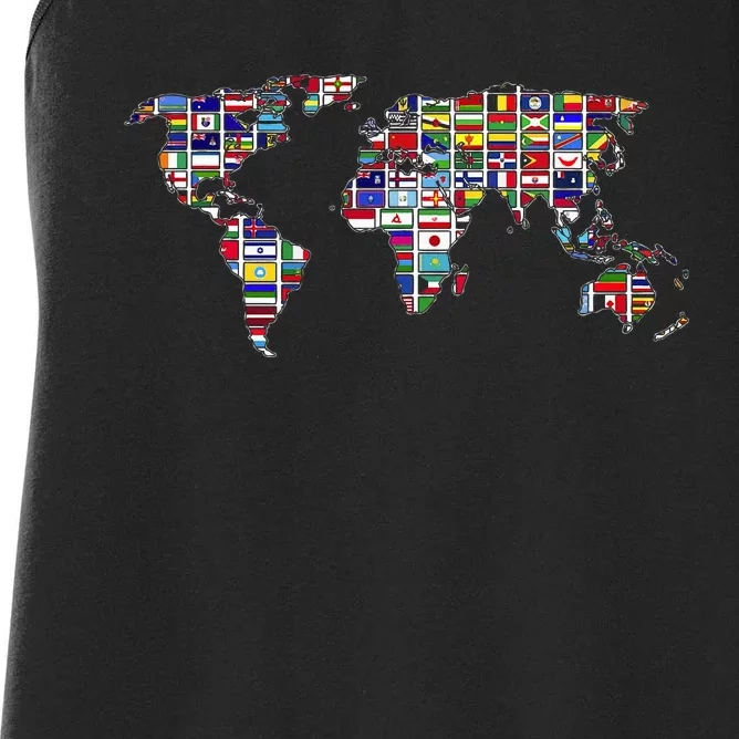 International Country Flags Traveling Countries World Flags Women's Racerback Tank