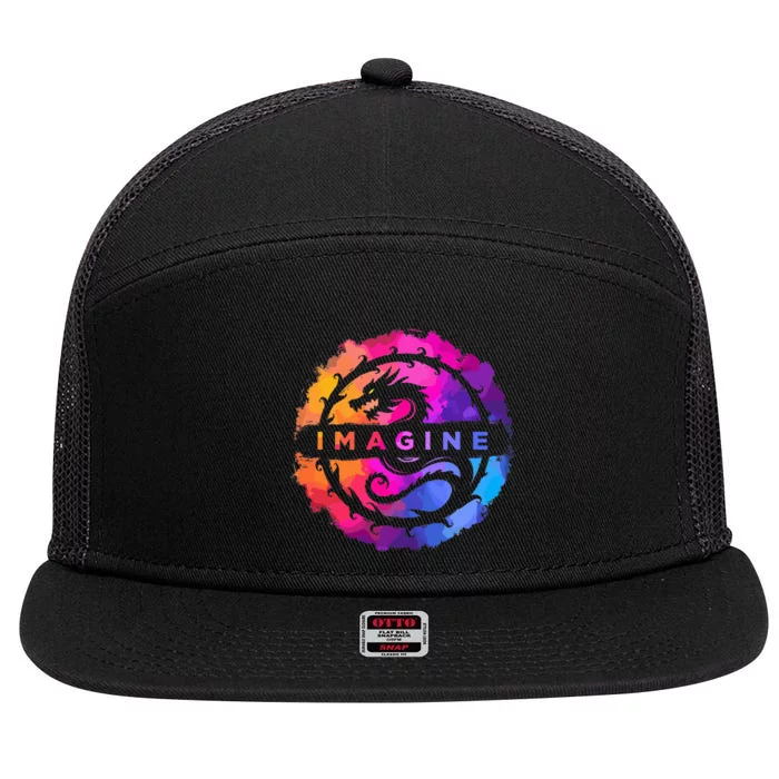 Imagine Colorful Fantasy 7 Panel Mesh Trucker Snapback Hat