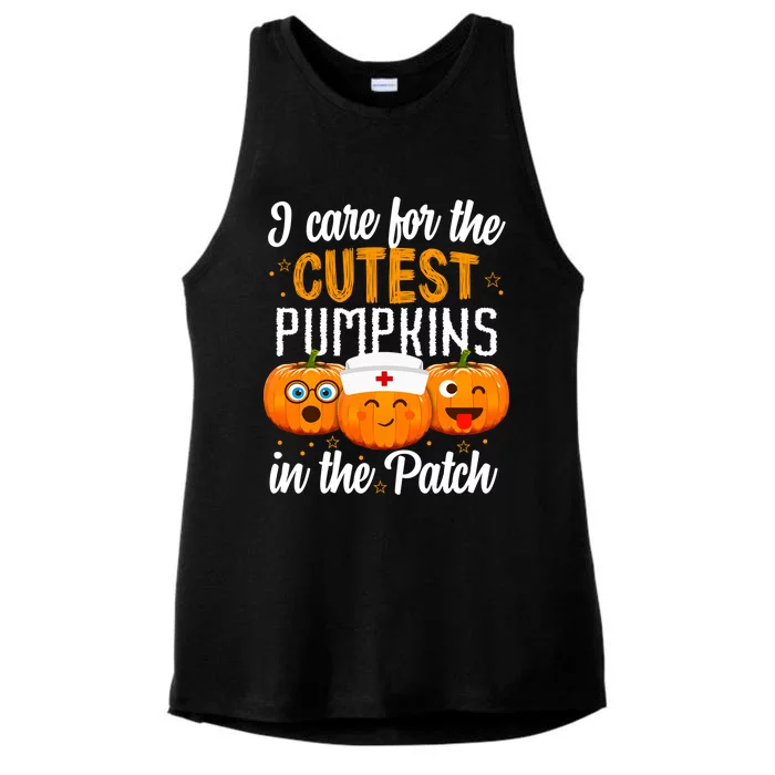 I Care For The Cutest Pumpkins In The Patch Nurse Halloween Meaningful Gift Ladies Tri-Blend Wicking Tank