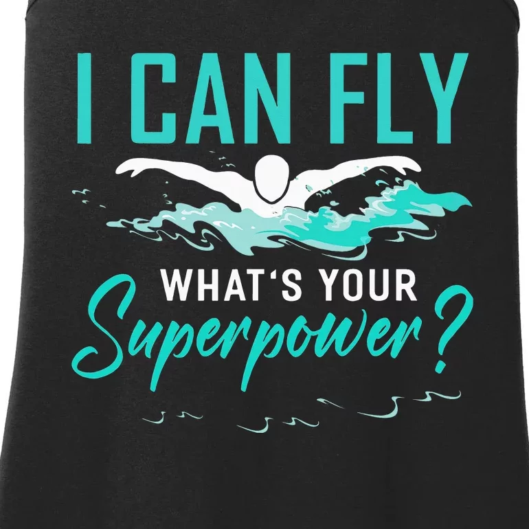 I can fly whats your superpower funny swimmer Ladies Essential Tank