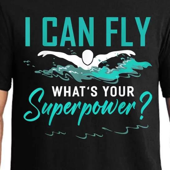 I Can Fly Whats Your Superpower Swimmer Tee Swimming Pajama Set