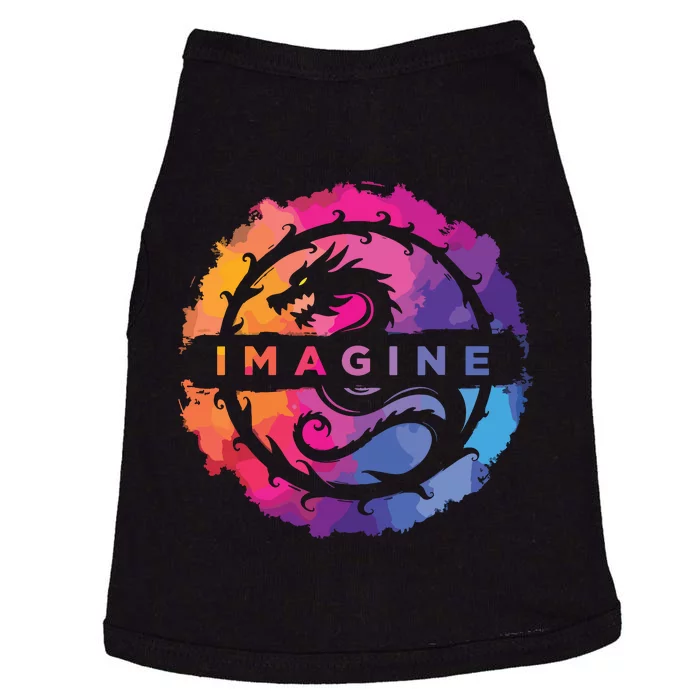 Imagine Colorful Fantasy Retro Dragon Doggie Tank