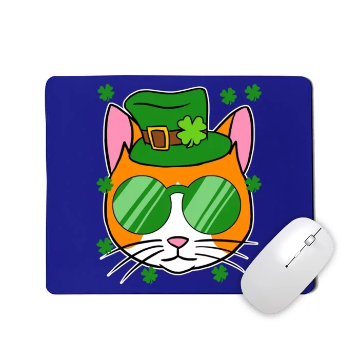 Irish Cat Funny St Patrick's Day Shamrock Hat Holiday Humor Cute Gift Mousepad