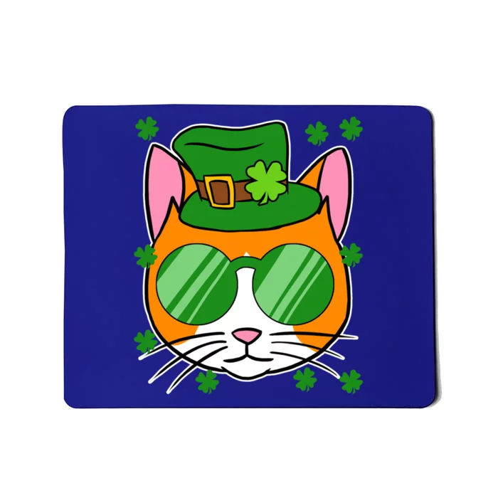 Irish Cat Funny St Patrick's Day Shamrock Hat Holiday Humor Cute Gift Mousepad