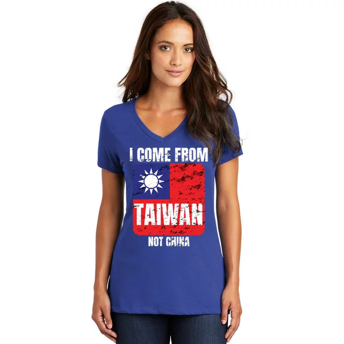 I Come From Taiwan Not China Gift Women's V-Neck T-Shirt