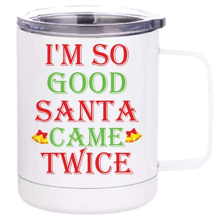 Inappropriate Christmas Funny Xmas Party Gift Front & Back 12oz Stainless Steel Tumbler Cup