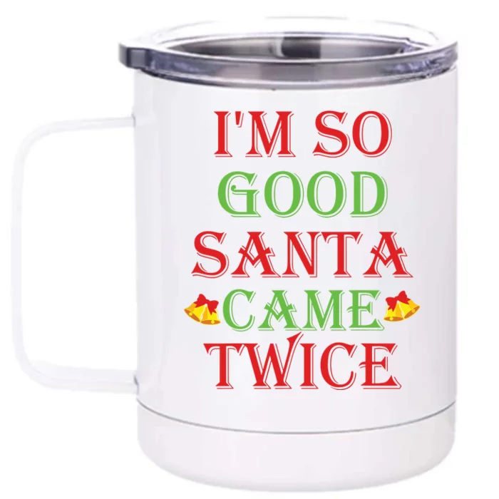 Inappropriate Christmas Funny Xmas Party Gift Front & Back 12oz Stainless Steel Tumbler Cup