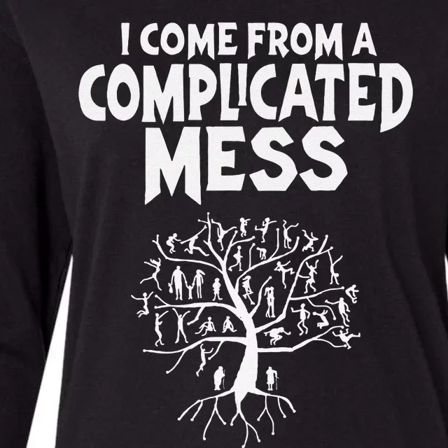 I Come From A Complicated Mess Geneology Family History Womens Cotton Relaxed Long Sleeve T-Shirt