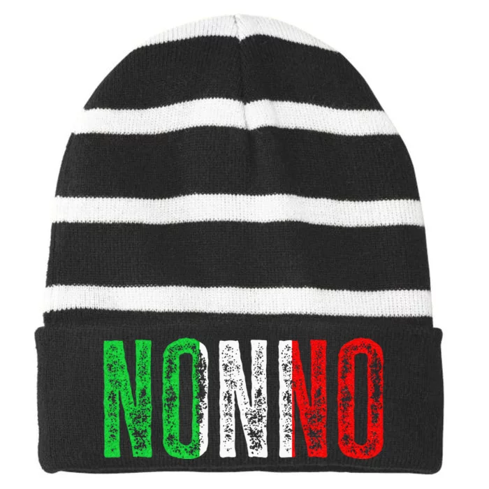 Italian Culture Family Italy Born Nonno Striped Beanie with Solid Band