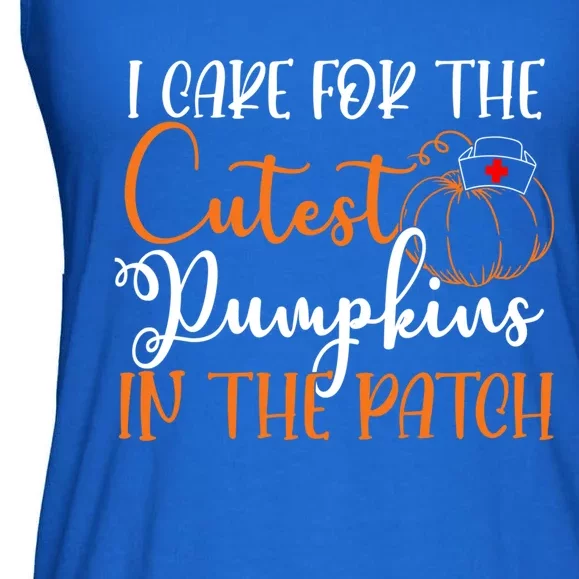 I Care For The Cutest Pumpkins In The Patch Nurse Pumpkin Cute Gift Ladies Essential Flowy Tank