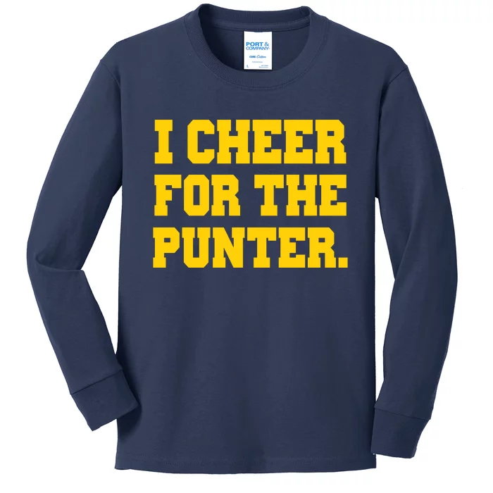 I Cheer For The Punter Kids Long Sleeve Shirt