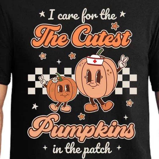 I Care For The Cutest Pumpkins In The Patch Retro Nicu Nurse Gift Pajama Set