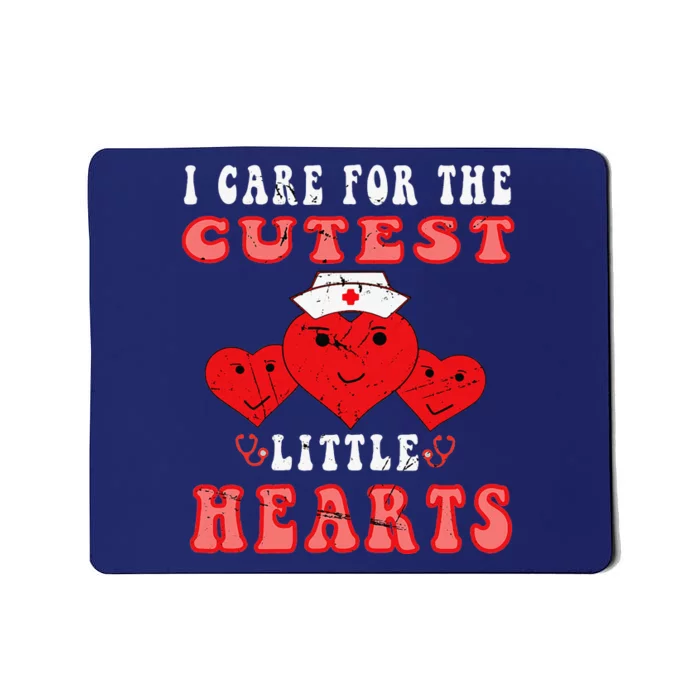 I Care For The Cutest Little Hearts Groovy Nurse Valentines Mousepad