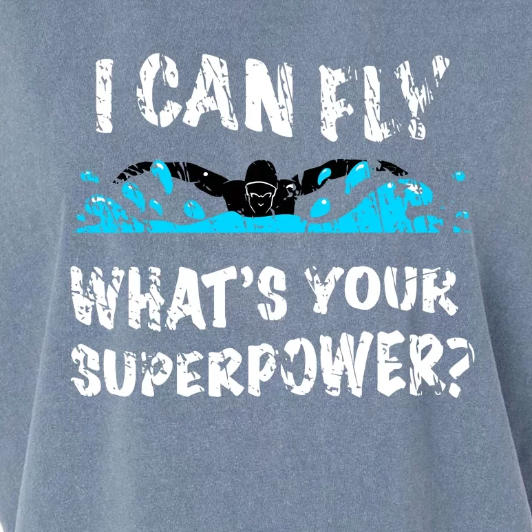 I Can Fly WhatS Your Superpower Butterfly Swimmer Garment-Dyed Women's Muscle Tee