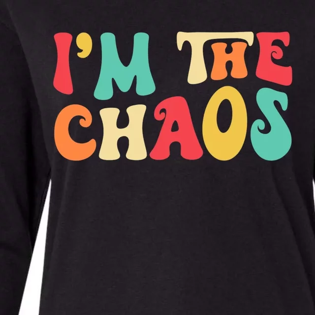 I'm Chaos Funny Family Matching Mother Daughter Son Womens Cotton Relaxed Long Sleeve T-Shirt