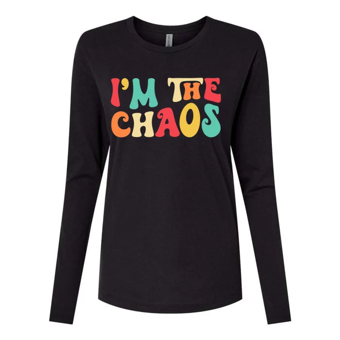 I'm Chaos Funny Family Matching Mother Daughter Son Womens Cotton Relaxed Long Sleeve T-Shirt