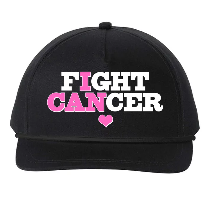 I Can Fight Cancer Breast Cancer Awareness Warrior Snapback Five-Panel Rope Hat