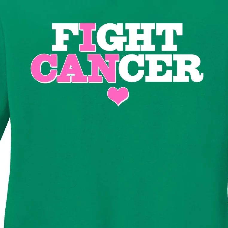 I Can Fight Cancer Breast Cancer Awareness Warrior Ladies Long Sleeve Shirt