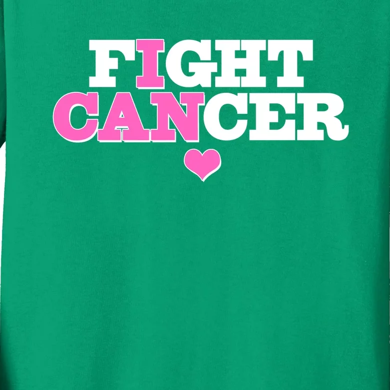 I Can Fight Cancer Breast Cancer Awareness Warrior Kids Long Sleeve Shirt