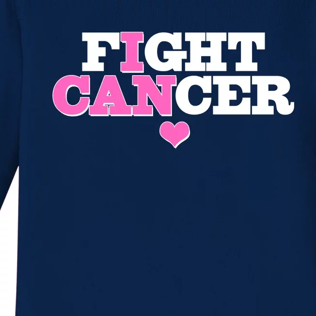 I Can Fight Cancer Breast Cancer Awareness Warrior Baby Long Sleeve Bodysuit