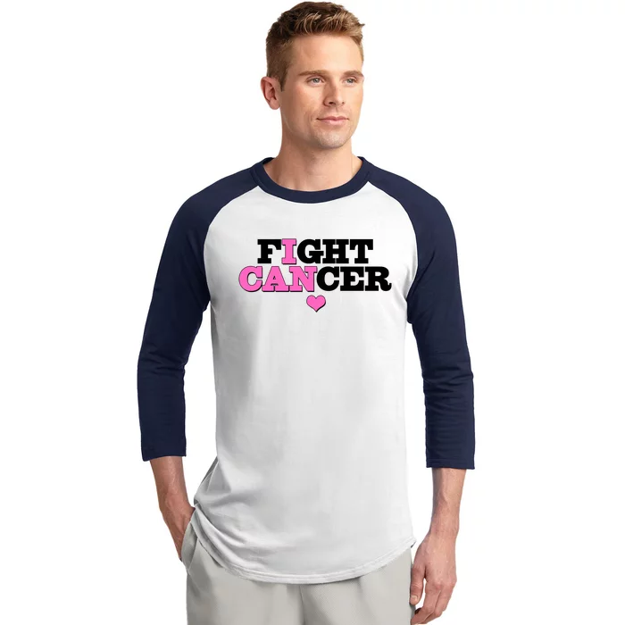 I Can Fight Cancer Breast Cancer Awareness Warrior Baseball Sleeve Shirt